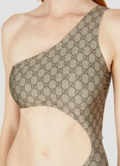 Gg Asymmetric Cut-Out Swimsuit