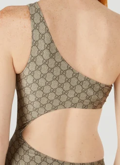 Gg Asymmetric Cut-Out Swimsuit