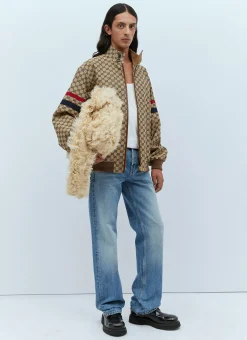 Gg Cotton Canvas Zip Jacket