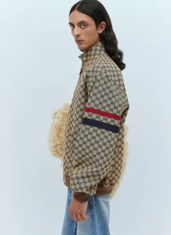 Gg Cotton Canvas Zip Jacket