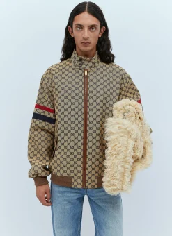 Gg Cotton Canvas Zip Jacket