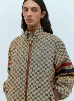 Gg Cotton Canvas Zip Jacket