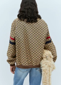 Gg Cotton Canvas Zip Jacket