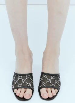Gg Crystal Embellished Heeled Sandals
