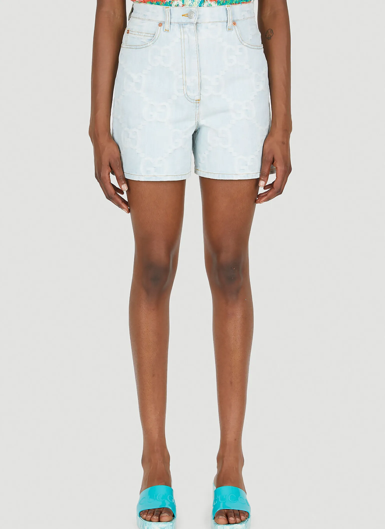 Gg Denim Shorts