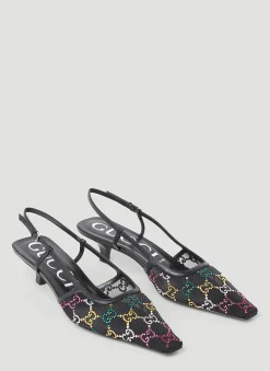 Gg Embellished Kitten Heels