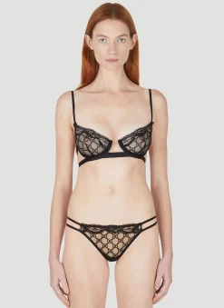 Gg Embroidered Tulle Lingerie Set