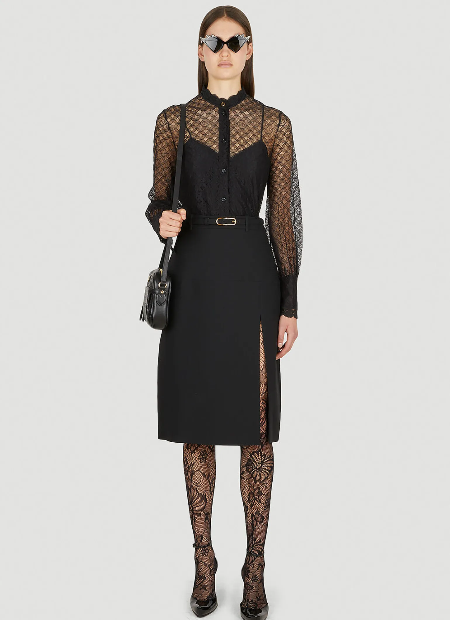 Gg Geometric Lace Shirt