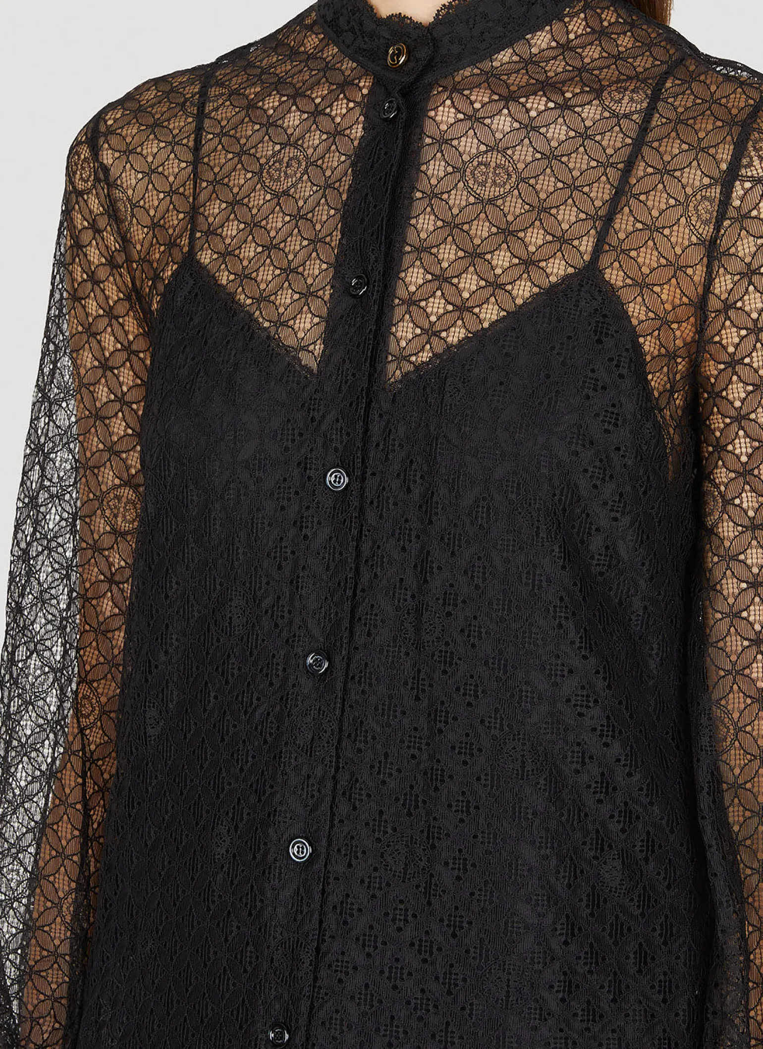 Gg Geometric Lace Shirt