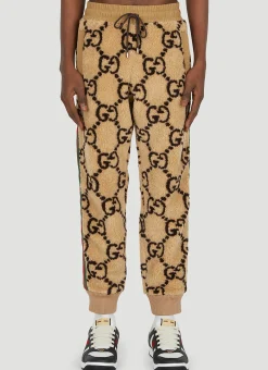 Gg Jacquard Faux Fur Track Pants