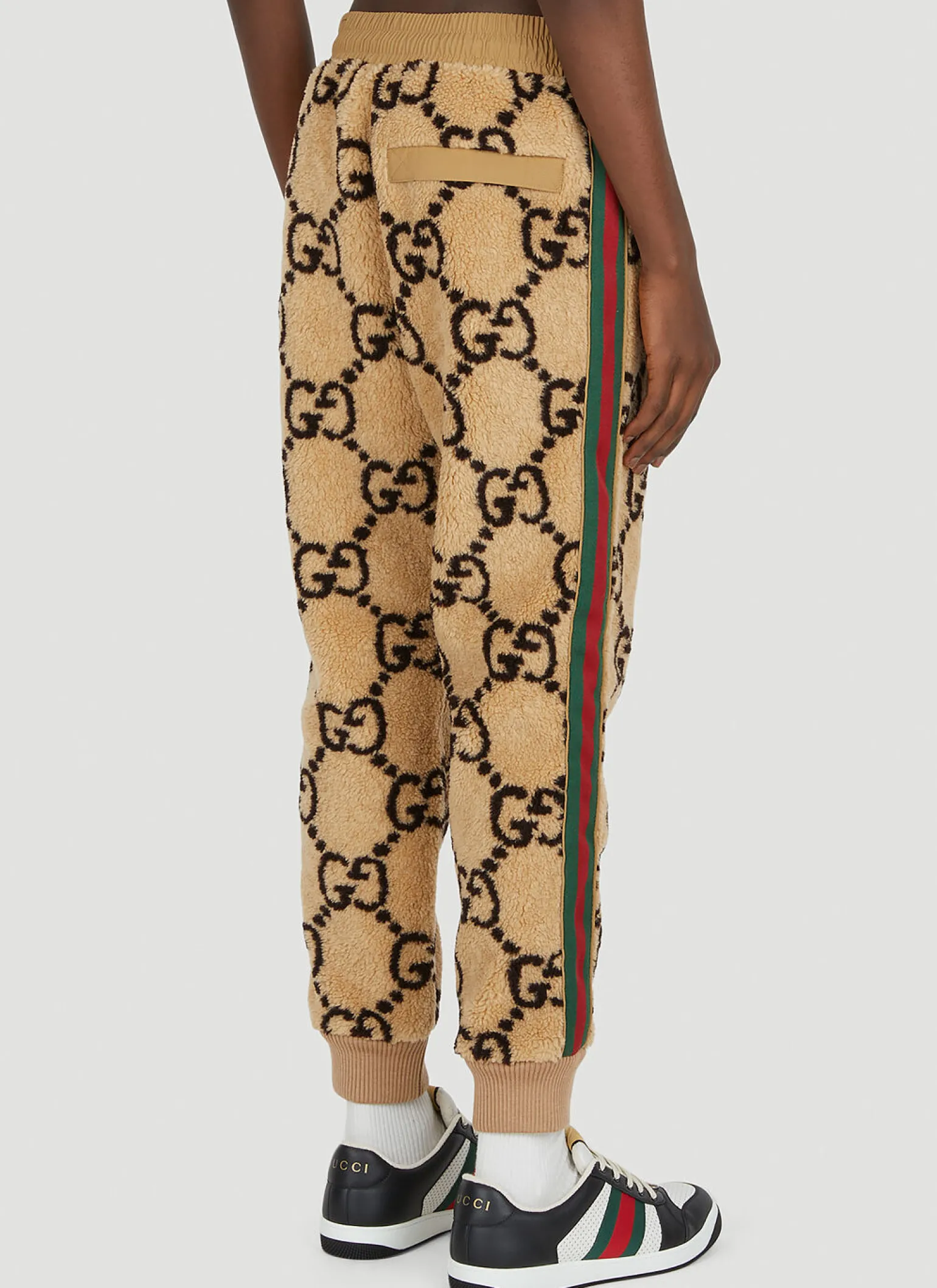 Gg Jacquard Faux Fur Track Pants