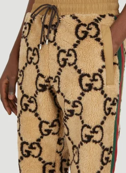 Gg Jacquard Faux Fur Track Pants
