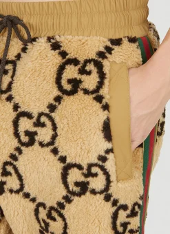 Gg Jacquard Faux Fur Track Pants