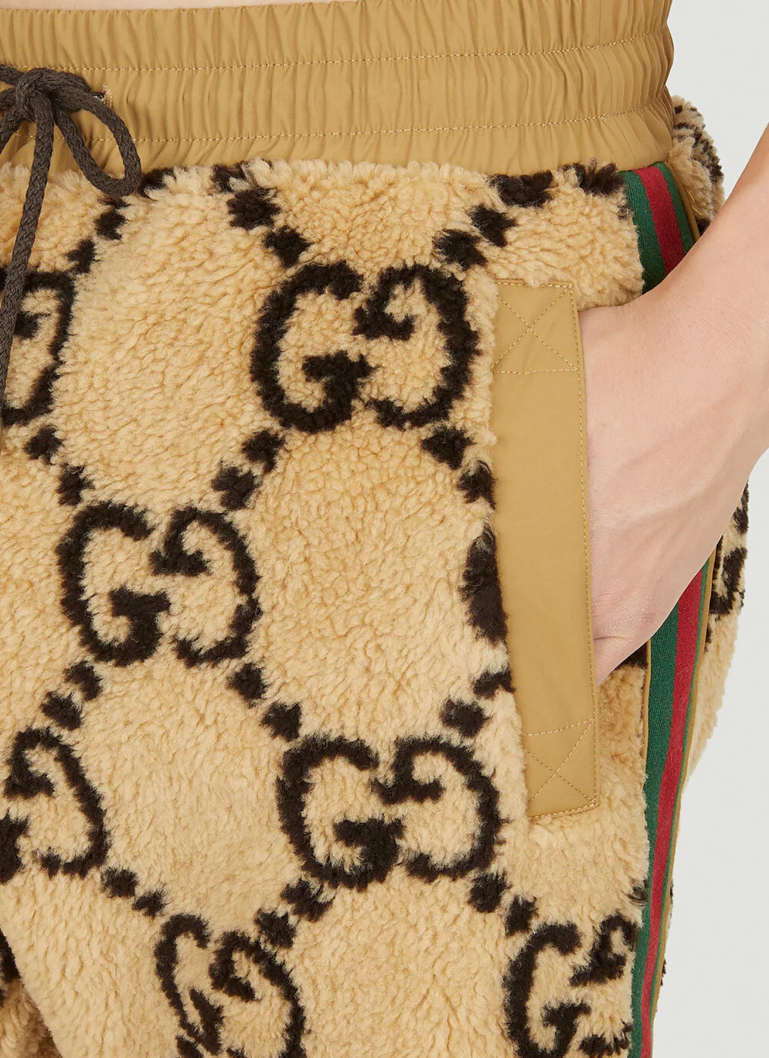 Gg Jacquard Faux Fur Track Pants