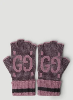 Gg Jacquard Fingerless Gloves