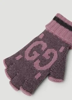 Gg Jacquard Fingerless Gloves