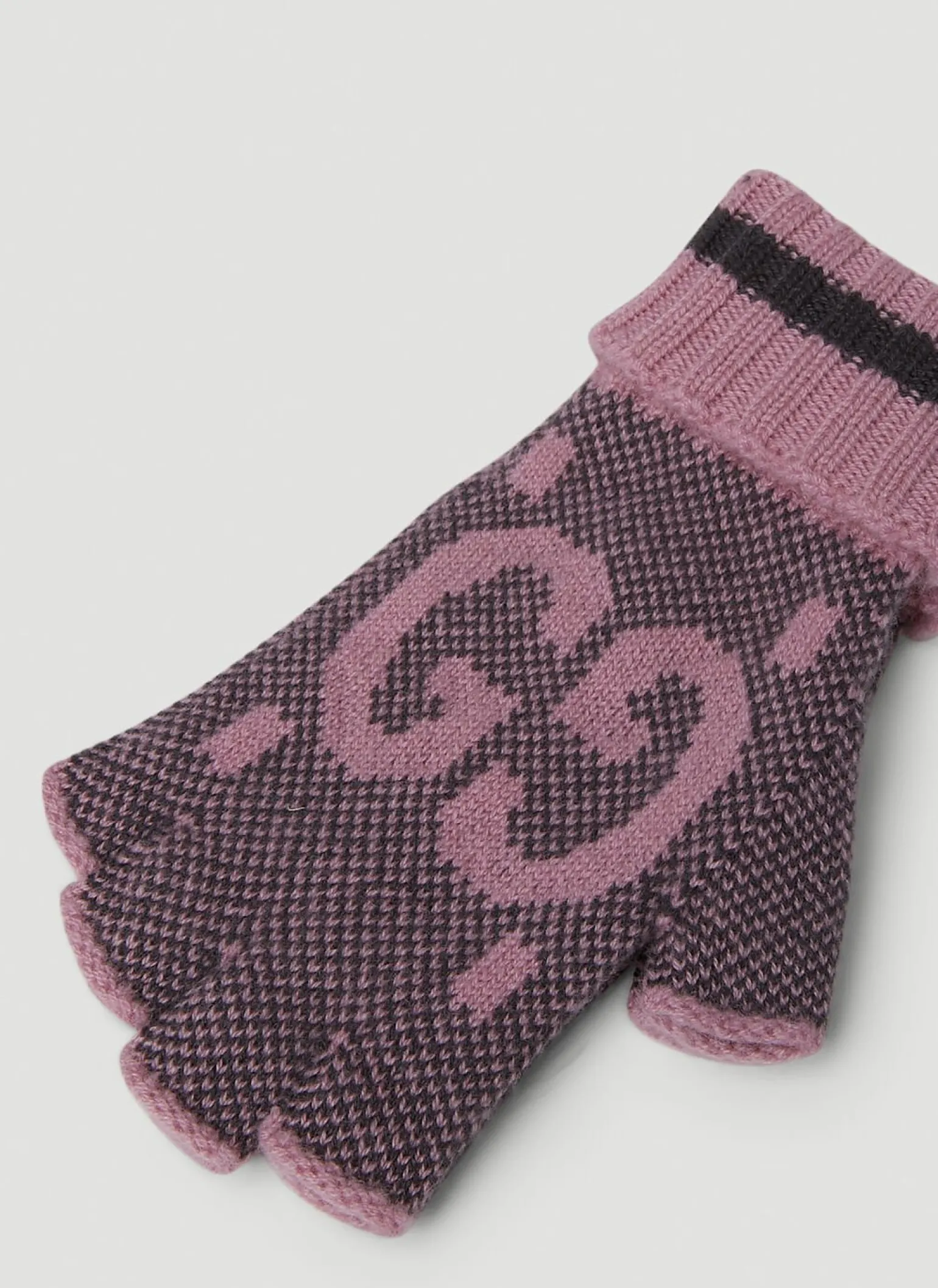 Gg Jacquard Fingerless Gloves