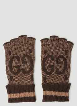 Gg Jacquard Fingerless Gloves