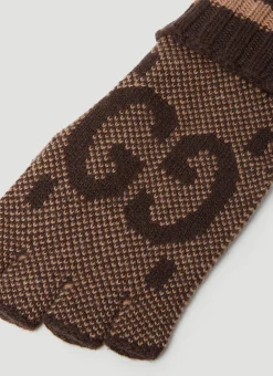Gg Jacquard Fingerless Gloves
