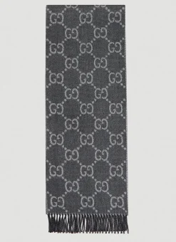 Gg Jacquard Knit Scarf