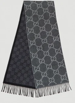 Gg Jacquard Knit Scarf