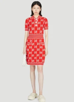 Gg Jacquard Polo Dress