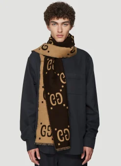 Gg Logo Jacquard Scarf