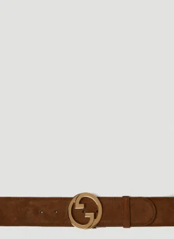 Gg Logo Plaque Blondie Belt