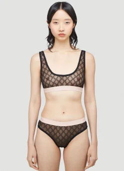 Gg Logo Sheer-Lace Lingerie Set
