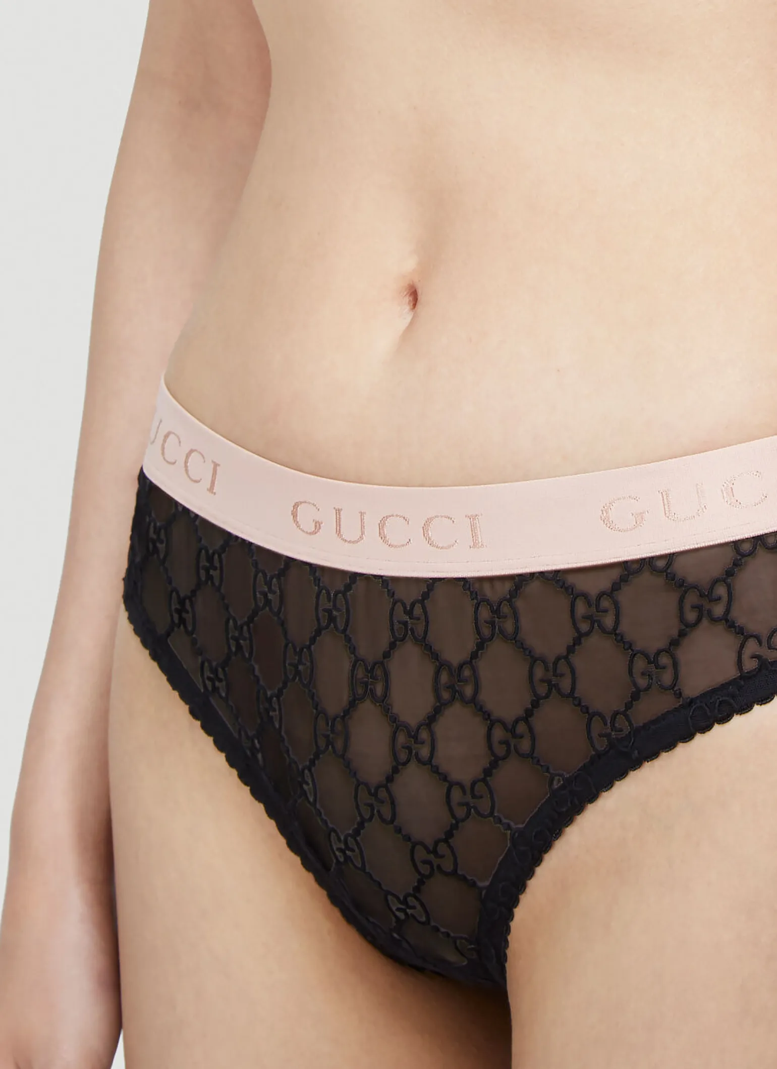 Gg Logo Sheer-Lace Lingerie Set