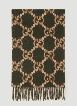 Gg Logo Wool Scarf
