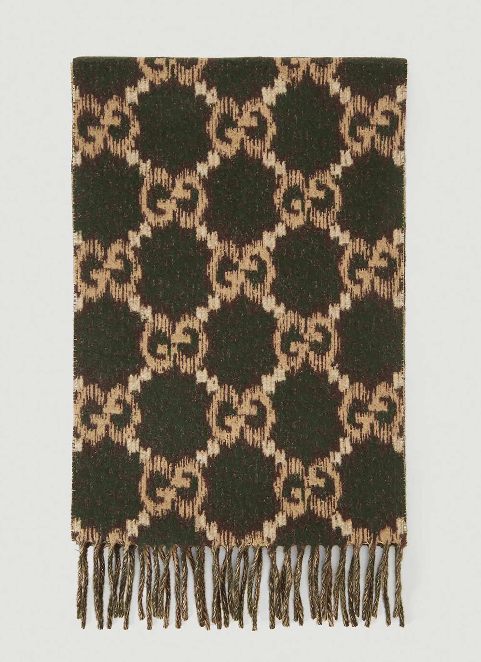 Gg Logo Wool Scarf