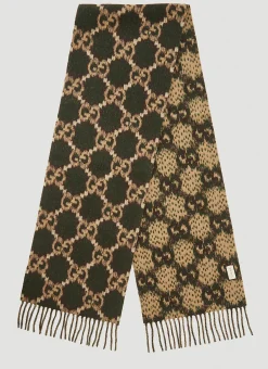 Gg Logo Wool Scarf