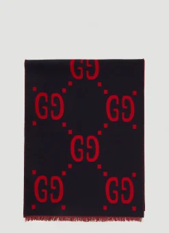 Gg Logo Wool Scarf
