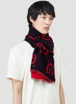 Gg Logo Wool Scarf