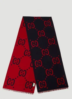 Gg Logo Wool Scarf