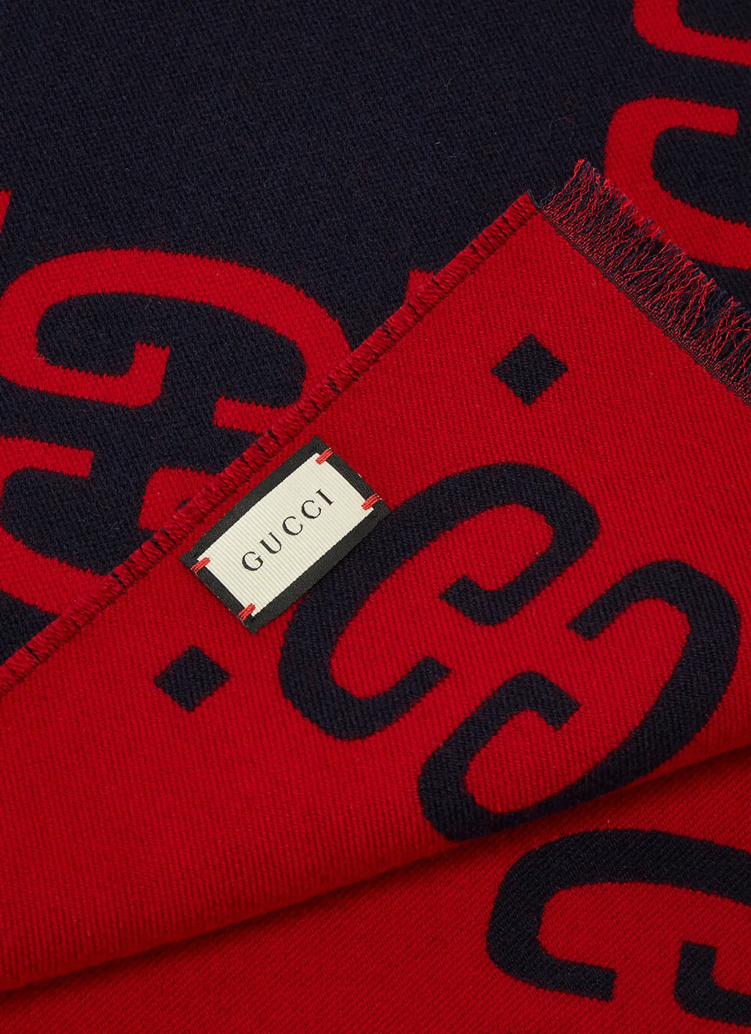 Gg Logo Wool Scarf