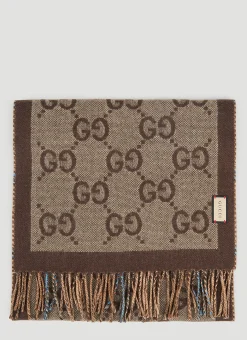 Gg Reversible Check Scarf