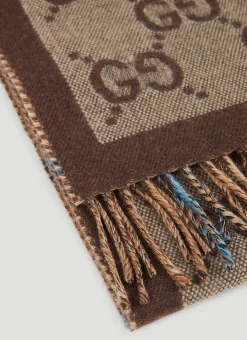 Gg Reversible Check Scarf