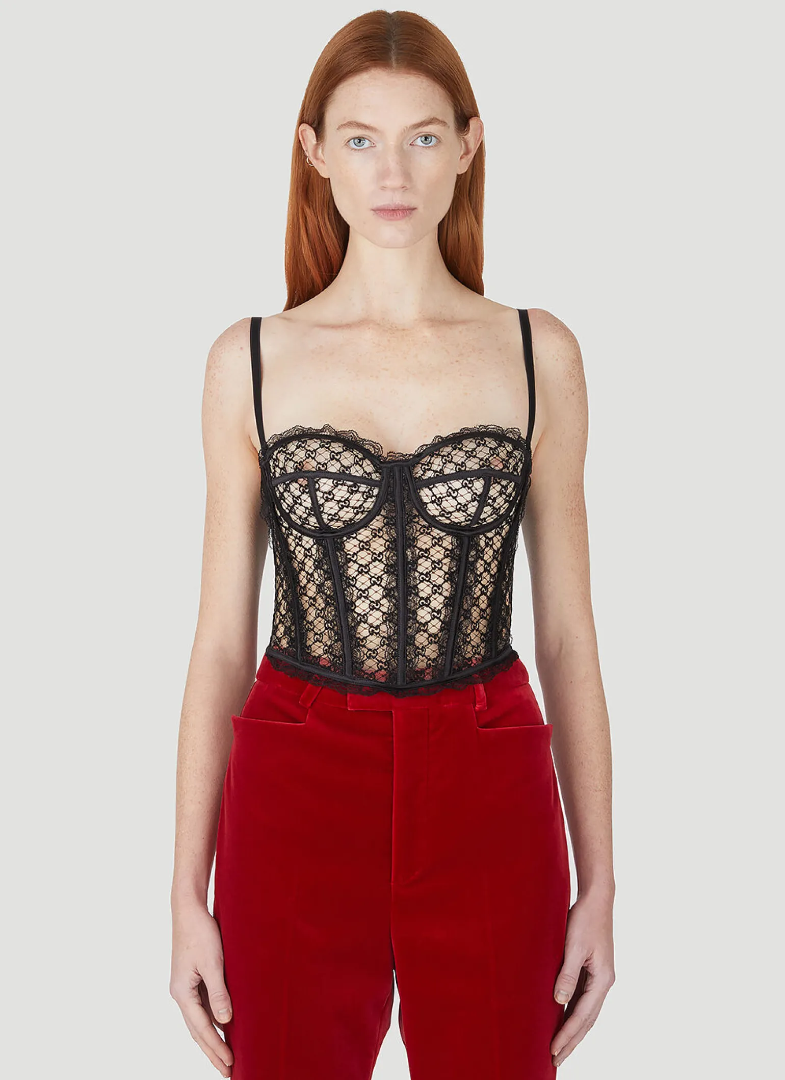 Gg Sheer Tulle Corset
