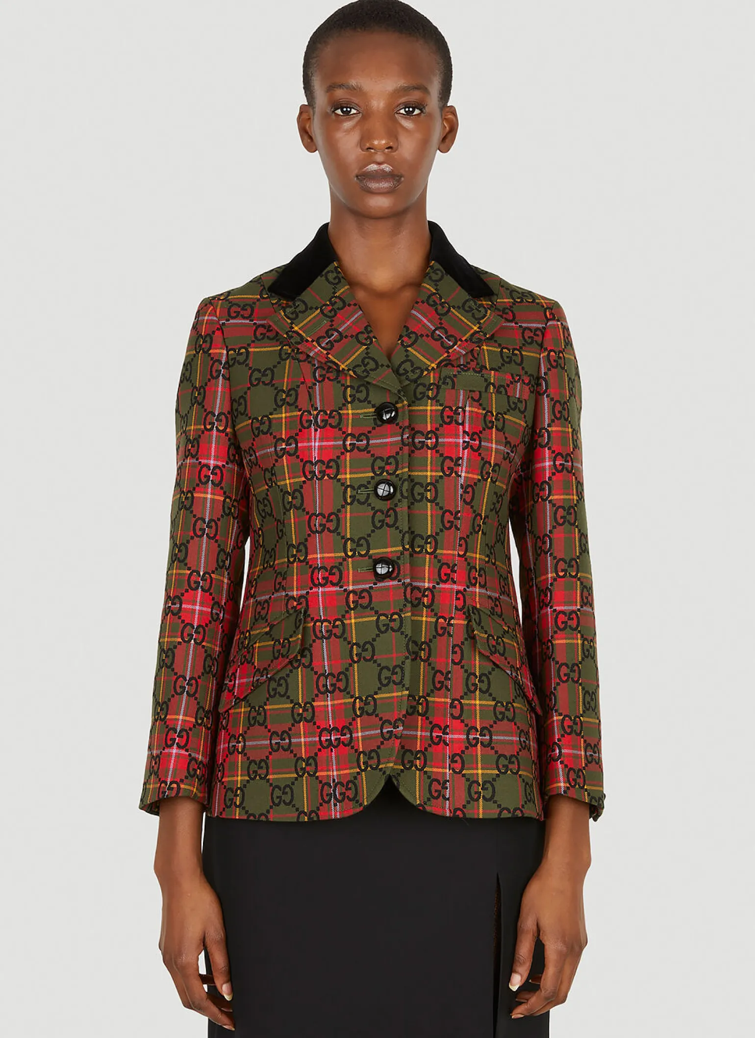 Gg Tartan Blazer