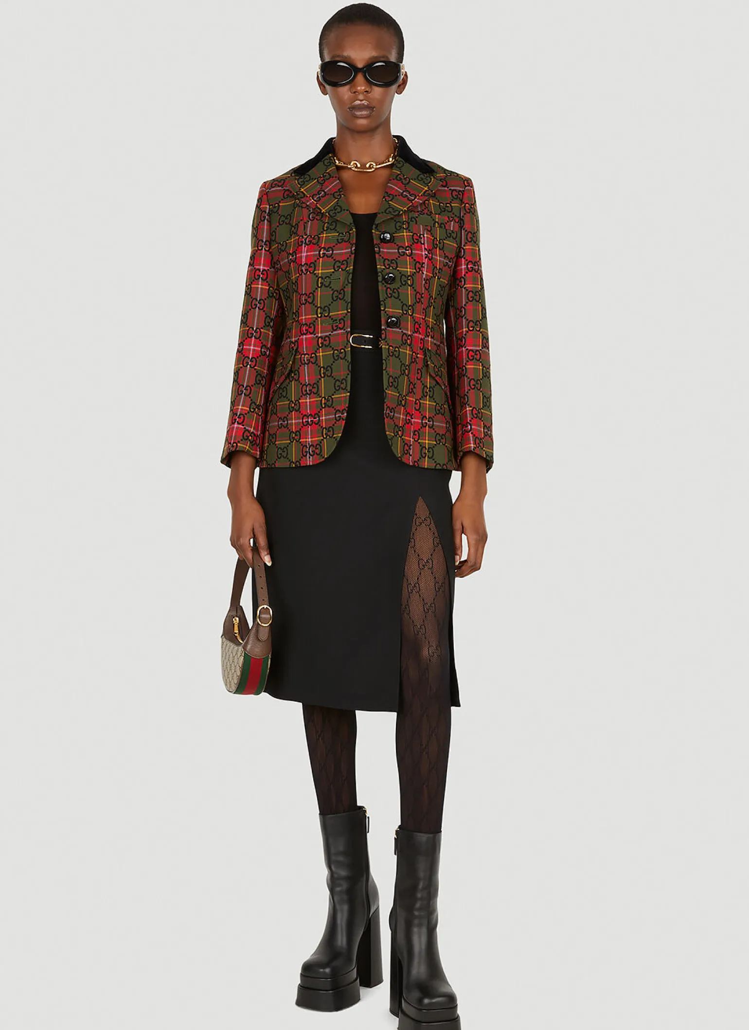 Gg Tartan Blazer
