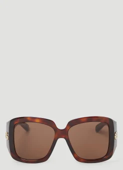 Gg Tortoiseshell Square Sunglasses