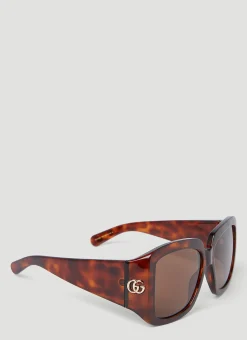 Gg Tortoiseshell Square Sunglasses
