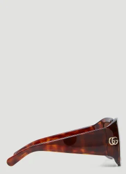 Gg Tortoiseshell Square Sunglasses