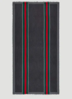Gg Web Stripe Scarf
