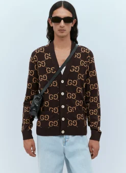 Gg Wool Jacquard Cardigan