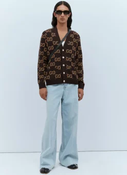 Gg Wool Jacquard Cardigan