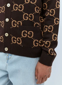 Gg Wool Jacquard Cardigan