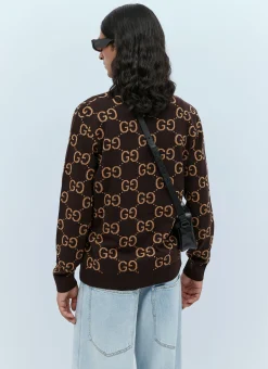 Gg Wool Jacquard Cardigan